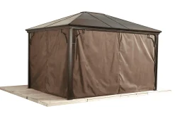 Sojag Gazebo Curtains-Brown Curtains for Sumatra Gazebo, 10 ft. x 12 ft., Poly, Outdoor Shades