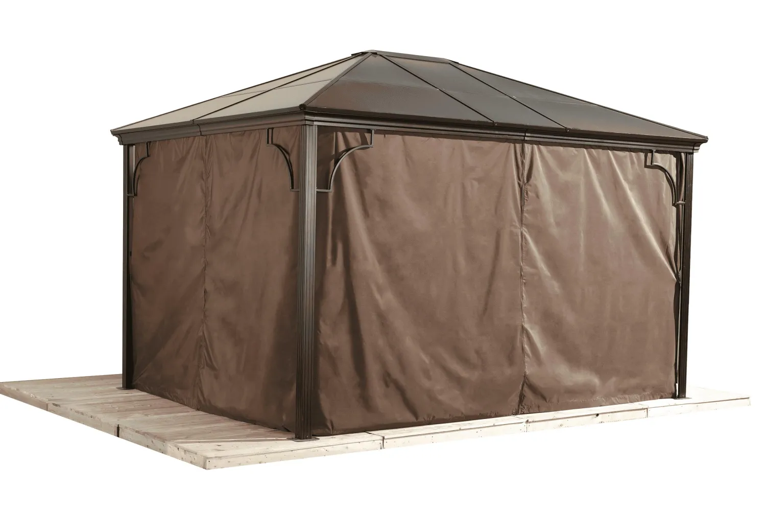 Sojag Gazebo Curtains-Brown Curtains for Sumatra Gazebo, 10 ft. x 12 ft., Poly, Outdoor Shades