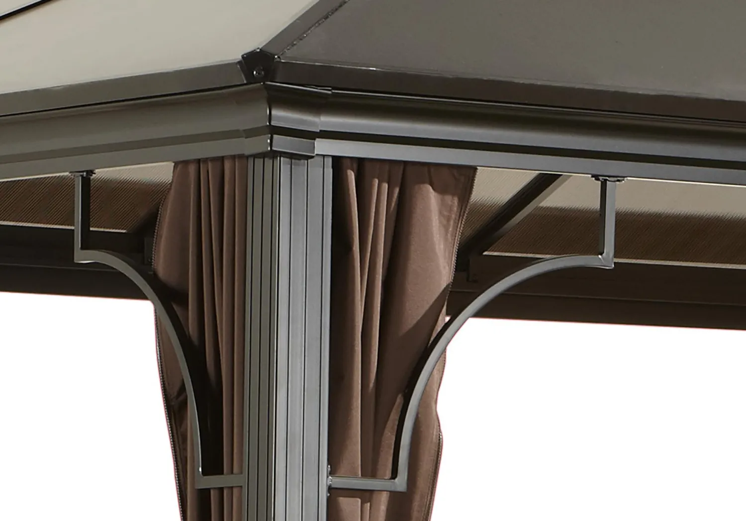 Sojag Gazebo Curtains-Brown Curtains for Sumatra Gazebo, 10 ft. x 12 ft., Poly, Outdoor Shades