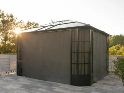 Sojag Gazebo Curtains-Grey Curtains for Savino Gazebo, 12 ft. x 14 ft., Polyester, Outdoor Shades