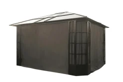 Sojag Gazebo Curtains-Grey Curtains for Savino Gazebo, 10 ft. x 12 ft., Polyester, Outdoor Shades