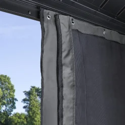 Sojag Gazebo Curtains-Grey Curtains for Savino Gazebo, 10 ft. x 12 ft., Polyester, Outdoor Shades