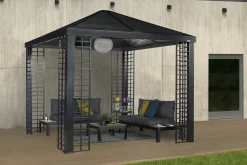 Sojag Hard-Top Gazebos-Havana 10 x 10 x 9 ft Black . Aluminum Frame Gazebo