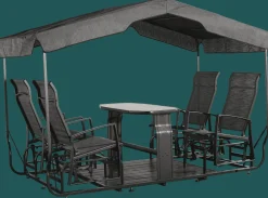 Sojag Outdoor Seating-Houston 5 x 9 x 6 ft Charcoal 4-Seater Glider Swing