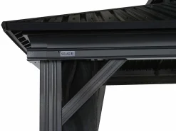 Sojag Hard-Top Gazebos-Kiana 10 x 12 x 9.5 ft Black Double Roof Aluminum Frame Gazebo With Netting