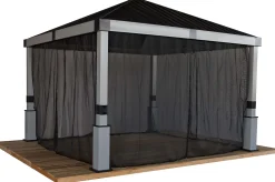 Sojag Hard-Top Gazebos-Lena 12 x 12 x 10 ft Grey Hard Top Gazebo