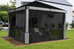 Sojag Hard-Top Gazebos-Lena 12 x 12 x 10 ft Grey Hard Top Gazebo