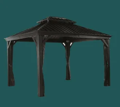 Hard-Top Gazebos-Sojag Monaco Charcoal 12 ft. x 12 ft. Gazebo