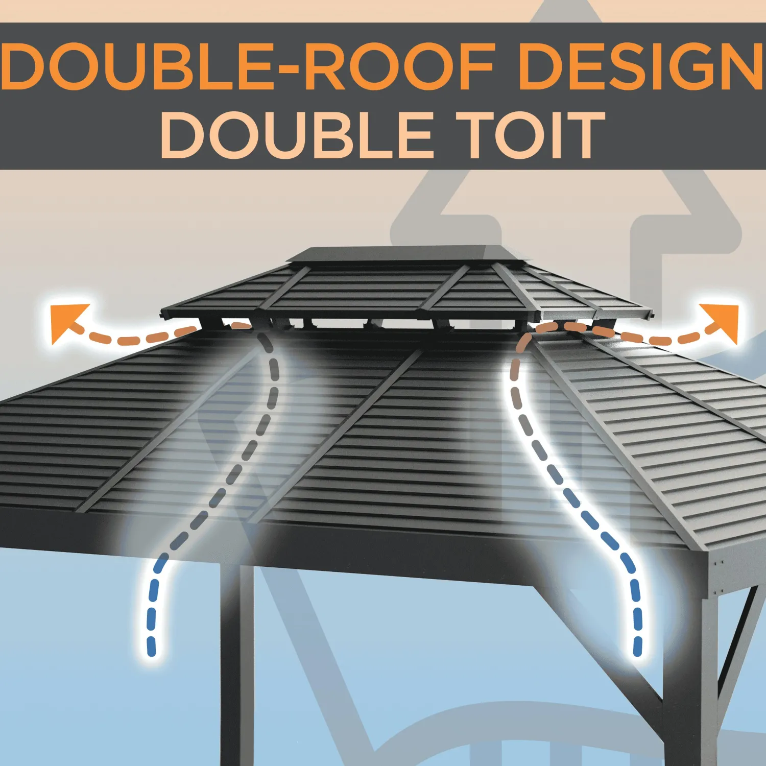 Hard-Top Gazebos-Sojag Monaco Charcoal 12 ft. x 12 ft. Gazebo