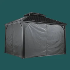 Sojag Gazebo Curtains-Monaco/Messina/Mykonos 12 x 12 x 7 ft Grey Grey Spun Polyester Curtains