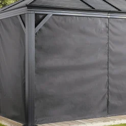 Sojag Gazebo Curtains-Monaco/Messina/Mykonos 12 x 12 x 7 ft Grey Grey Spun Polyester Curtains