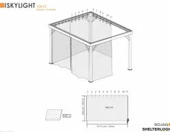 Sojag Gazebo Curtains-Skylight 10 x 12 x 7 ft Grey Curtains