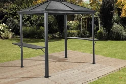 Sojag Grill Gazebos-Ventura 5 x 8 x 8 ft Dark Grey BBQ Grill Gazebo