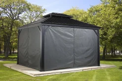 Sojag Gazebo Curtains-12x14 ft. Grey Curtains for Monaco/Messina/Mykonos Gazebos