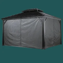 Sojag Gazebo Curtains-12x14 ft. Grey Curtains for Monaco/Messina/Mykonos Gazebos