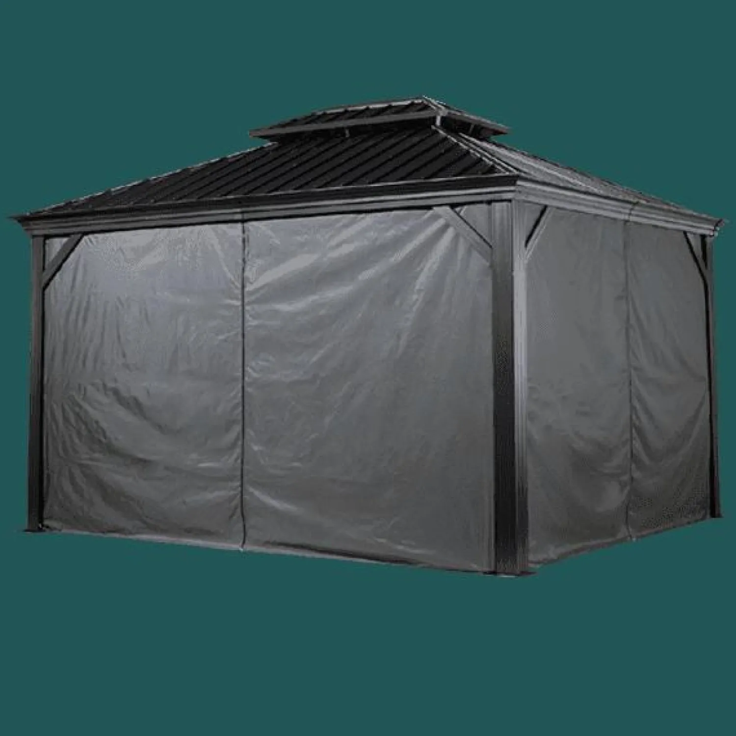 Sojag Gazebo Curtains-12x14 ft. Grey Curtains for Monaco/Messina/Mykonos Gazebos