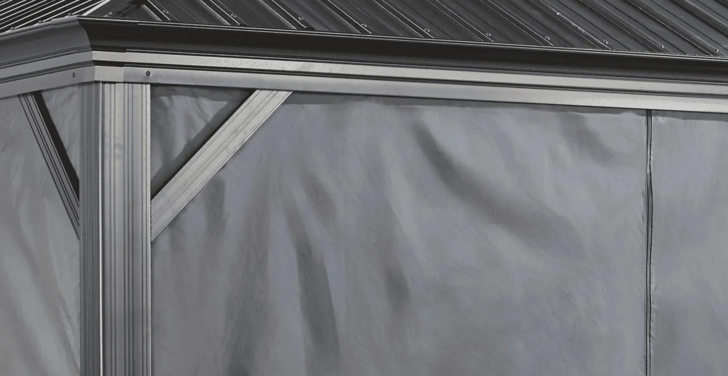 Sojag Gazebo Curtains-12x14 ft. Grey Curtains for Monaco/Messina/Mykonos Gazebos