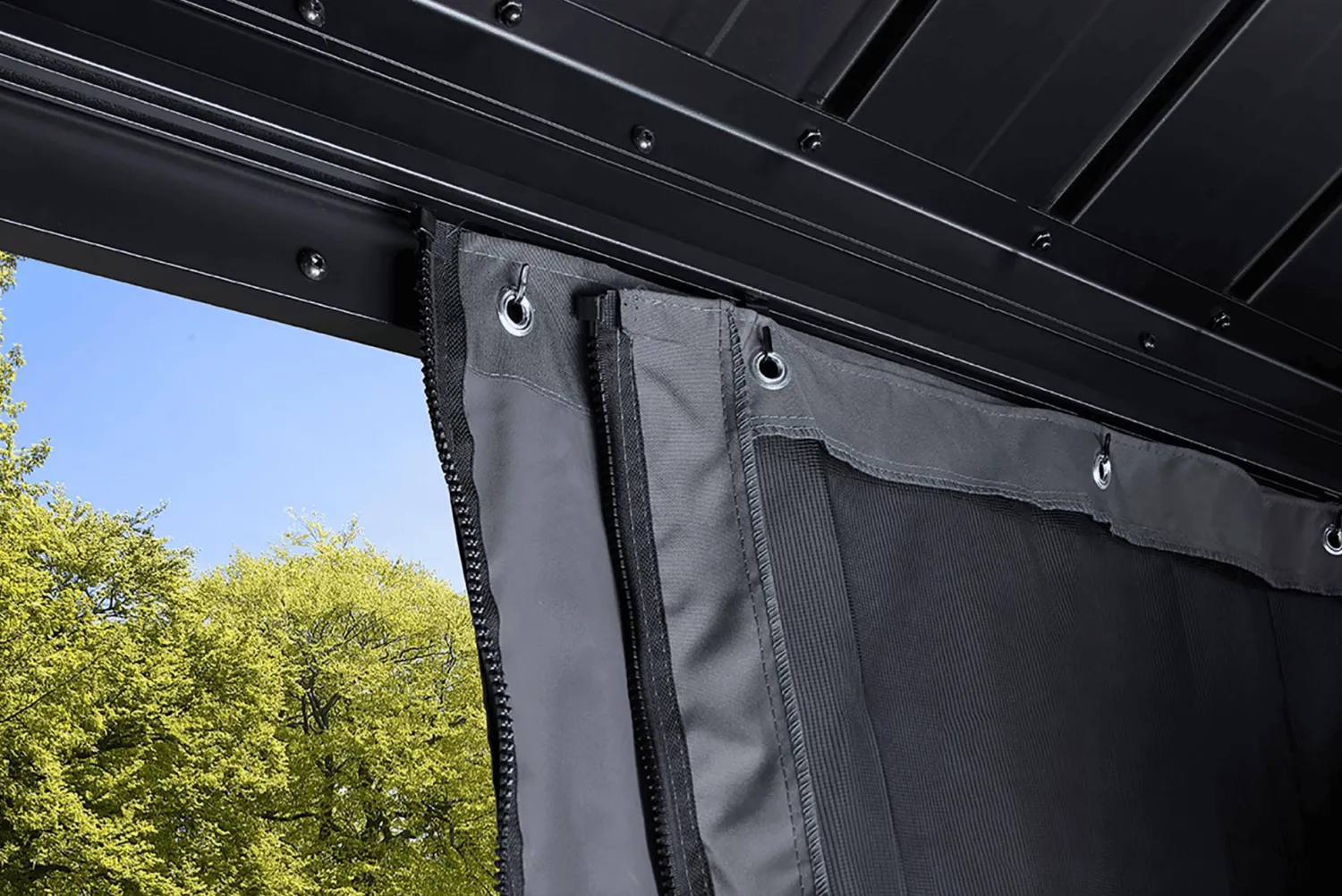 Sojag Gazebo Curtains-12x14 ft. Grey Curtains for Monaco/Messina/Mykonos Gazebos