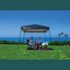 QuikShade Canopy Tents|Pop-Up Canopies-Solo Steel SOLO64 Slant Leg Pop-Up Canopy, 10 ft. x 10 ft. Midnight Blue