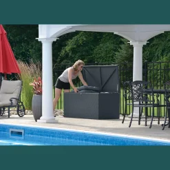 Arrow Deck Boxes-Spacemaker® HDG Steel® Deck Box, Anthracite