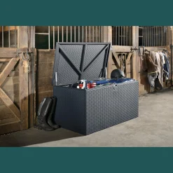 Arrow Deck Boxes-Spacemaker® HDG Steel® Deck Box, Anthracite