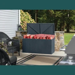 Arrow Deck Boxes-Spacemaker® HDG Steel® Deck Box, Anthracite