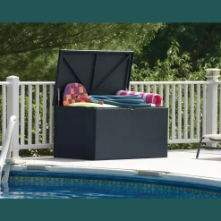 Arrow Deck Boxes-Spacemaker® HDG Steel® Deck Box, Anthracite