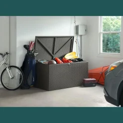 Arrow Deck Boxes-Spacemaker® HDG Steel® Deck Box, Espresso