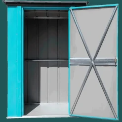 Arrow Garden Sheds|Metal Sheds-Spacemaker Patio Steel Storage Shed, 4 ft. x 3 ft. Teal and Anthracite