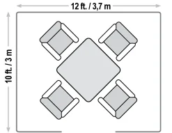 Sojag Gazebo Curtains-Turia Grey Polyester Curtains 10 ft. x 12 ft.