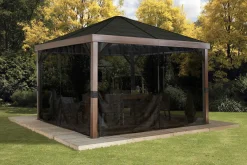 Sojag Hard-Top Gazebos-Valencia Gazebo Wood Finish 12 x 12 ft.