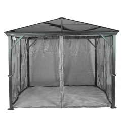 Sojag Hard-Top Gazebos-Verona Hardtop Gazebo, 10 ft. x 14 ft. Dark Gray