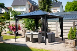 Sojag Hard-Top Gazebos-Verona Hardtop Gazebo, 10 ft. x 14 ft. Dark Gray