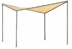 ShelterLogic Soft-Top Gazebos-10x10 Del Ray Gazebo Canopy Charcoal Frame Tan Cover
