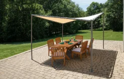 ShelterLogic Soft-Top Gazebos-10x10 Del Ray Gazebo Canopy Charcoal Frame Tan Cover