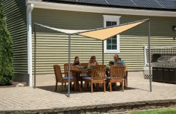 ShelterLogic Soft-Top Gazebos-10x10 Del Ray Gazebo Canopy Charcoal Frame Tan Cover