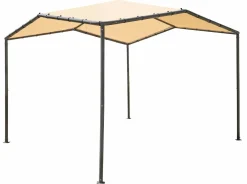 ShelterLogic Soft-Top Gazebos-10x10 Pacifica Gazebo Canopy Charcoal Frame and Marzipan Tan Cover