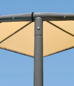 ShelterLogic Soft-Top Gazebos-10x10 Pacifica Gazebo Canopy Charcoal Frame and Marzipan Tan Cover