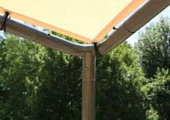 ShelterLogic Soft-Top Gazebos-10x10 Pacifica Gazebo Canopy Charcoal Frame and Marzipan Tan Cover