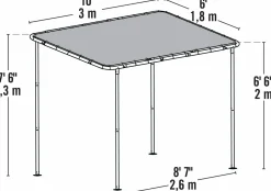 ShelterLogic Soft-Top Gazebos-10x6 Solano Gazebo Canopy Tan Cover